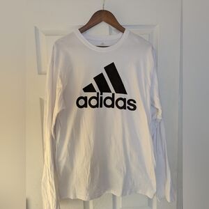 Men's Adidas White Long Sleeve Shirt L
